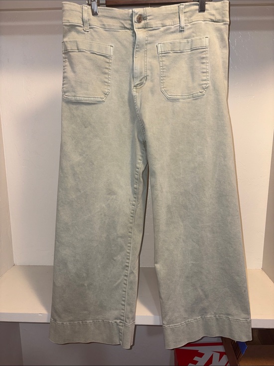 LC Lauren Conrad Denim - LC Lauren Conrad Sage Green Cropped Wide-Leg Jeans